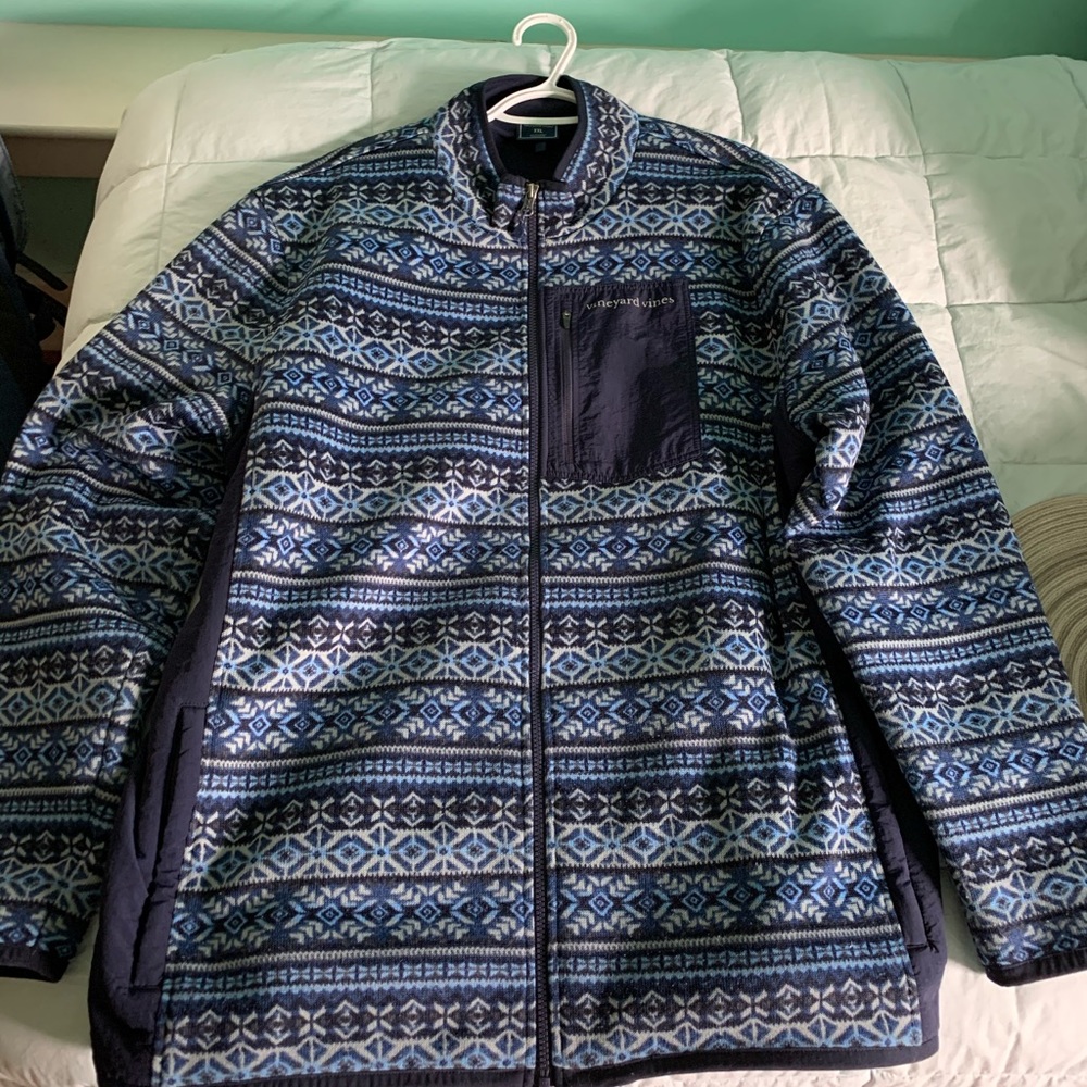 Vineyard vines fair isle fleece jacket